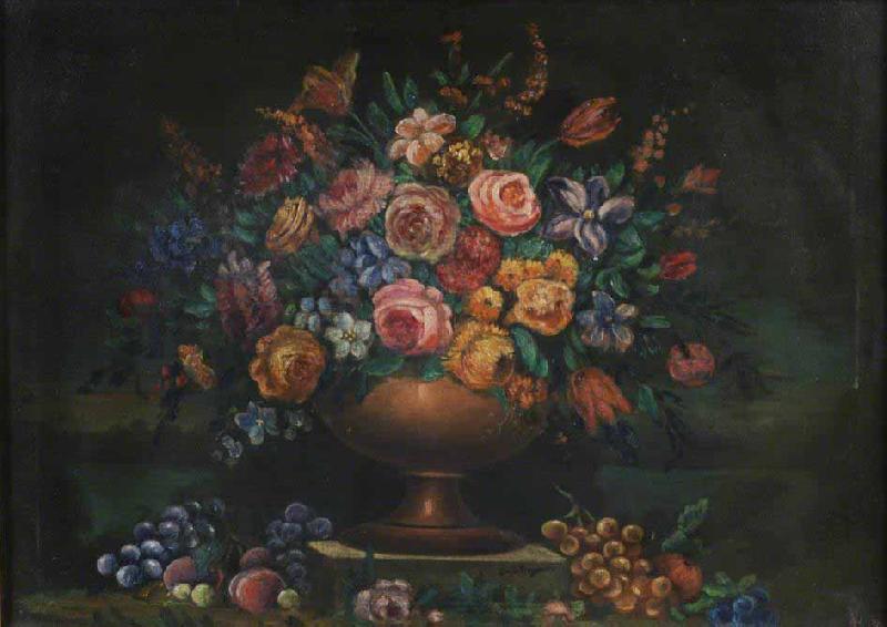Johann Wilhelm Preyer Vase filled with flowers Sweden oil painting art